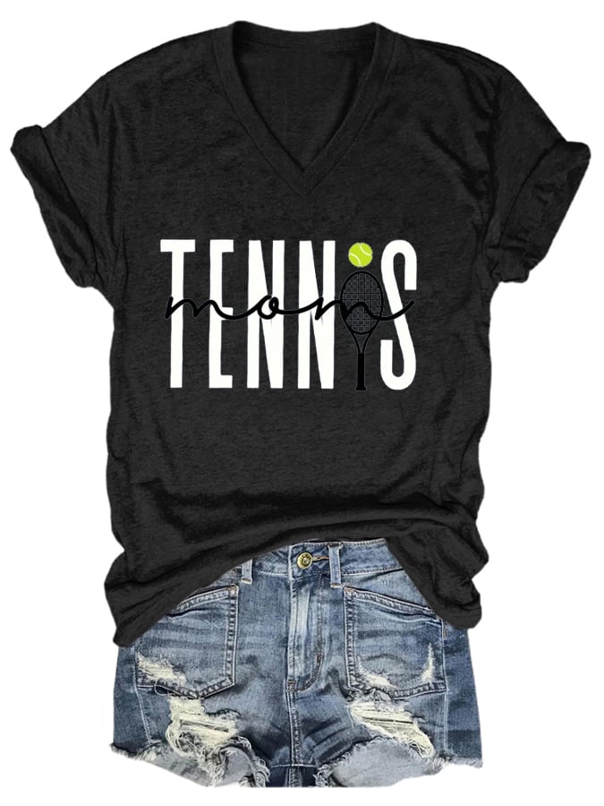 Women's Tennis Mom Print T-Shirt