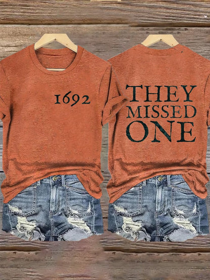 Women's 1692 They Missed One Print Casual T-Shirt