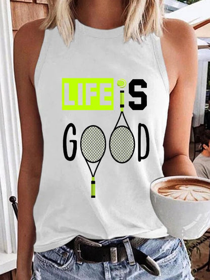 Women's Tennis Funny Print Casual Vest