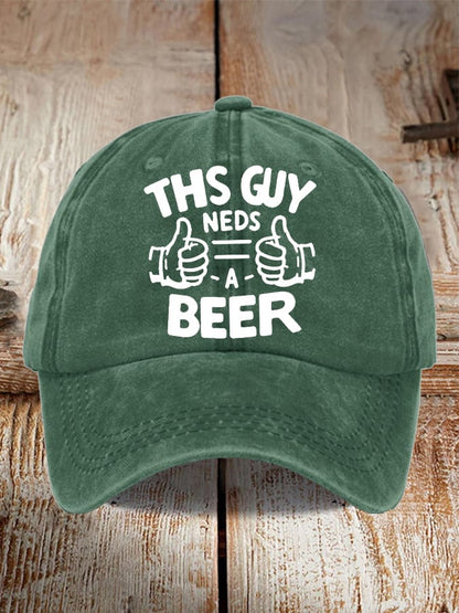 Unisex Oktoberfest Beer Print Printed Washed Distressed Hat