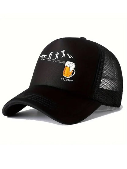 Unisex Oktoberfest Beer Print Printed Baseball Trucker Hat
