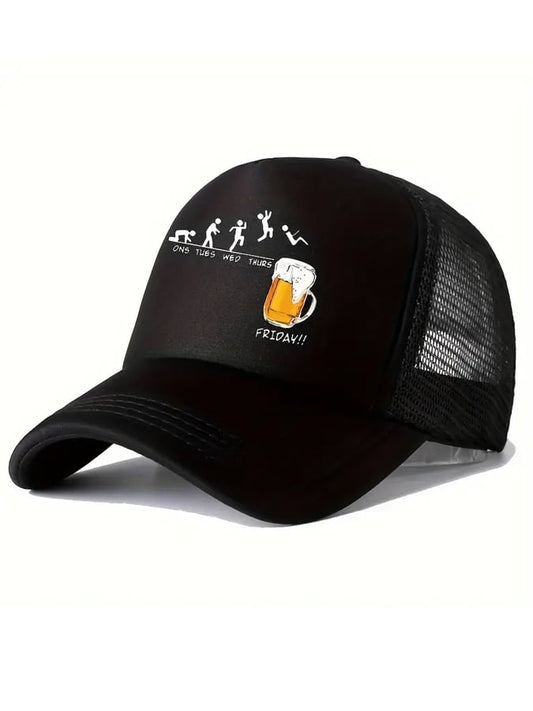 Unisex Oktoberfest Beer Print Printed Baseball Trucker Hat