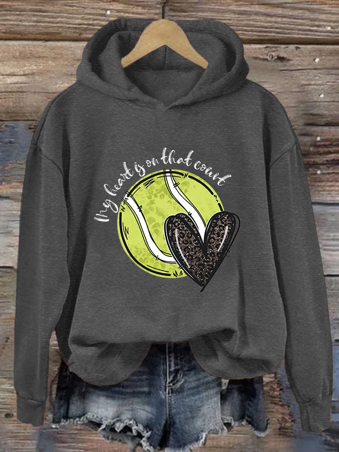 Women's Love Tennis Casual Hoodie
