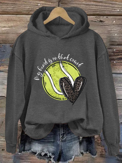 Women's Love Tennis Casual Hoodie