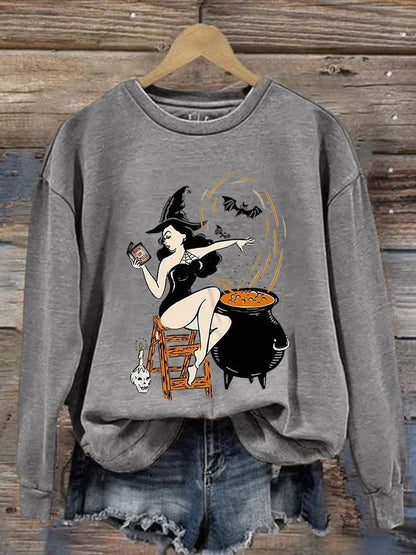 Women's Pharmacy Witch Print Sweatshirt