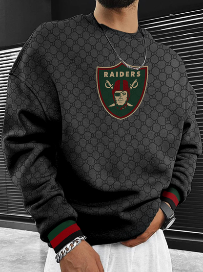 Las Vegas Raiders  Men's Crew Neck Sweatshirt Black