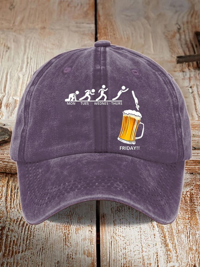Unisex Oktoberfest Beer Print Printed Washed Distressed Hat