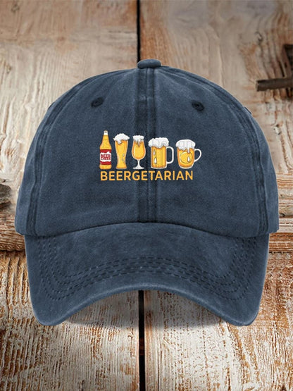 Unisex Oktoberfest Beer Print Printed Washed Distressed Hat