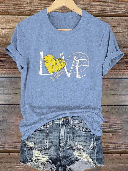 Women's Tennis Print Casual T-Shirt