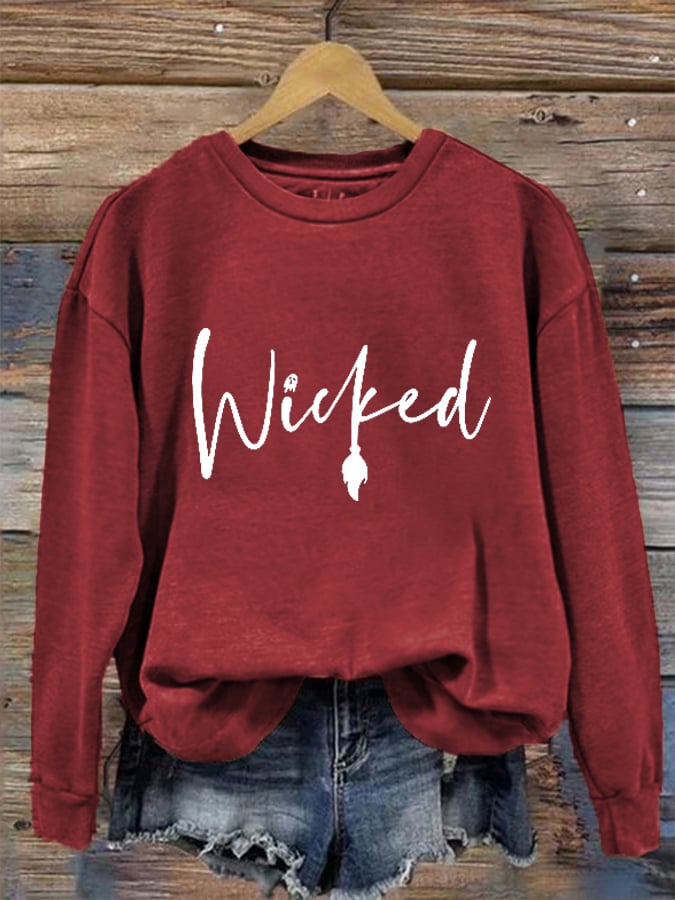 Women's Halloween Witch Wicked Printed Sweatshirt