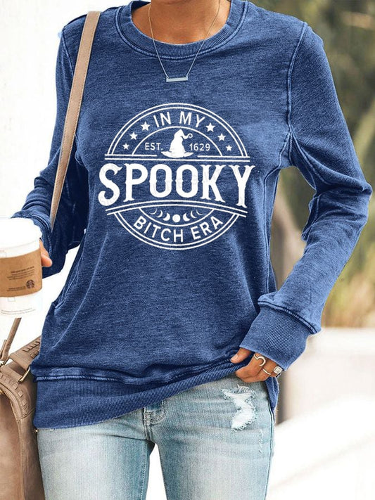 Women's In My Spooky Bitch Era Est.1629 Print Sweatshirt