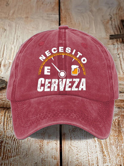 Unisex Oktoberfest Beer Print Printed Washed Distressed Hat