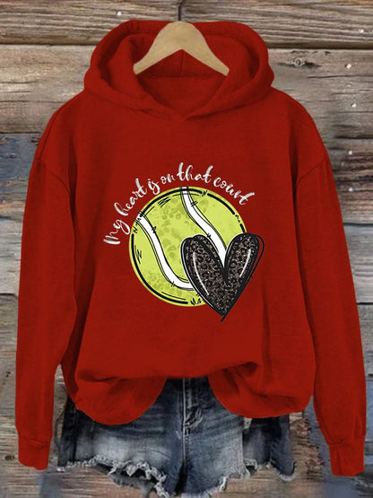 Women's Love Tennis Casual Hoodie