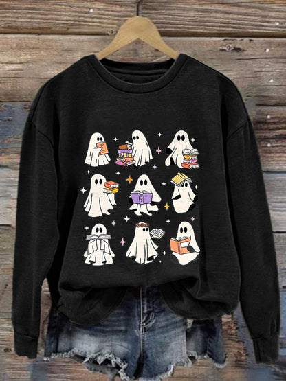 Women's Halloween Print Long Sleeve Sweatshirt