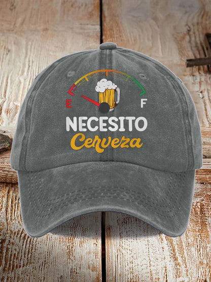 Unisex Oktoberfest Beer Print Printed Washed Distressed Hat