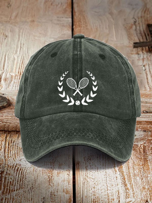 tennis print hat
