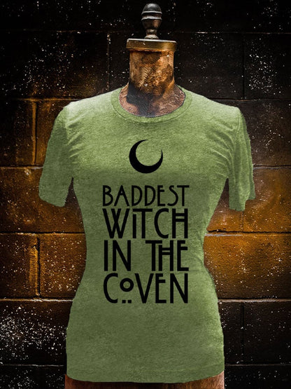 Women's Baddest Witch In The Coven Print T-Shirt