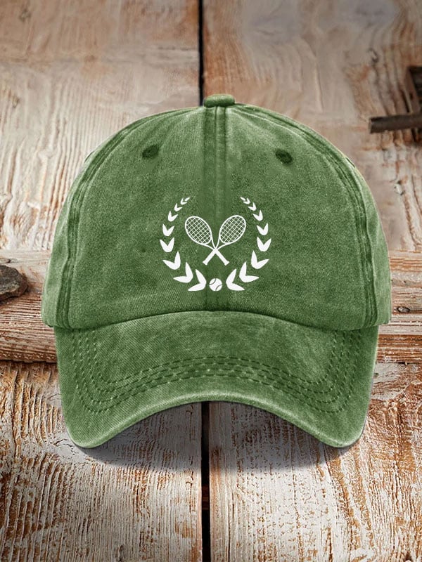 tennis print hat