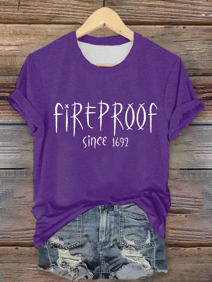 Women's Fireproof Since 1692 Halloween Casual Tee