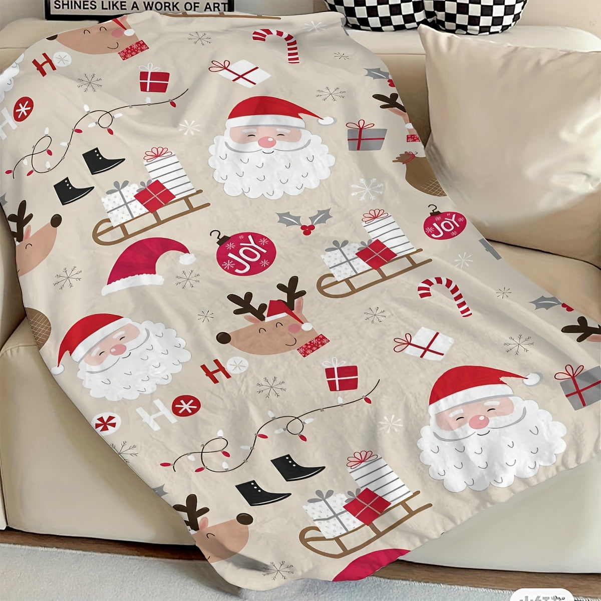Cozy Comfort: Warm, Soft Throw Blanket for Couch, Bed, and Office - Perfect Christmas Decor Gift from Son to Mother