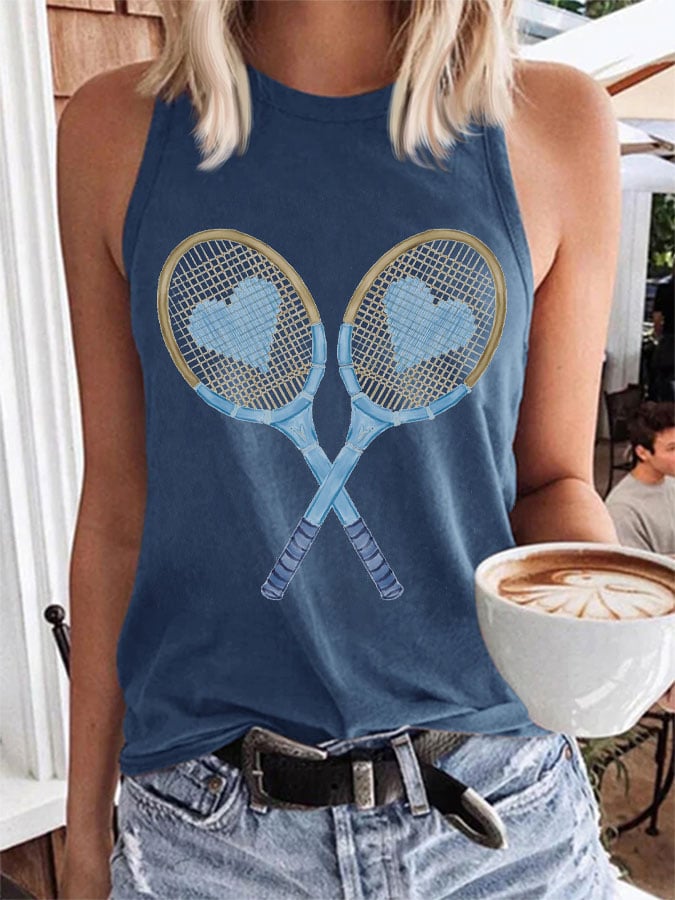 Women's Tennis lover Print Casual Vest
