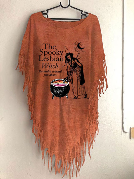 Women's The Spooky Liberal Feminist Witch The Media Warned You About Print Fringe Tunic