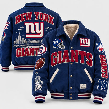 UNISEX NEW YORK GIANTS RETRO PATCHWORK VARSITY JACKET | AEGE