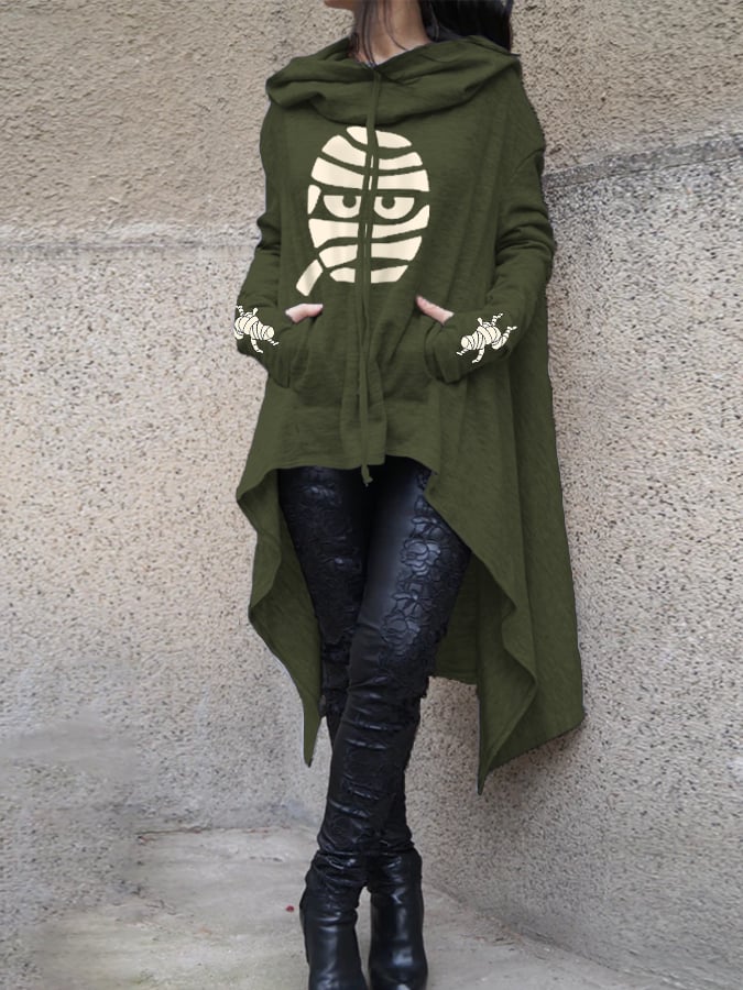 Women's Halloween Mummy Casual Cape Hoodie