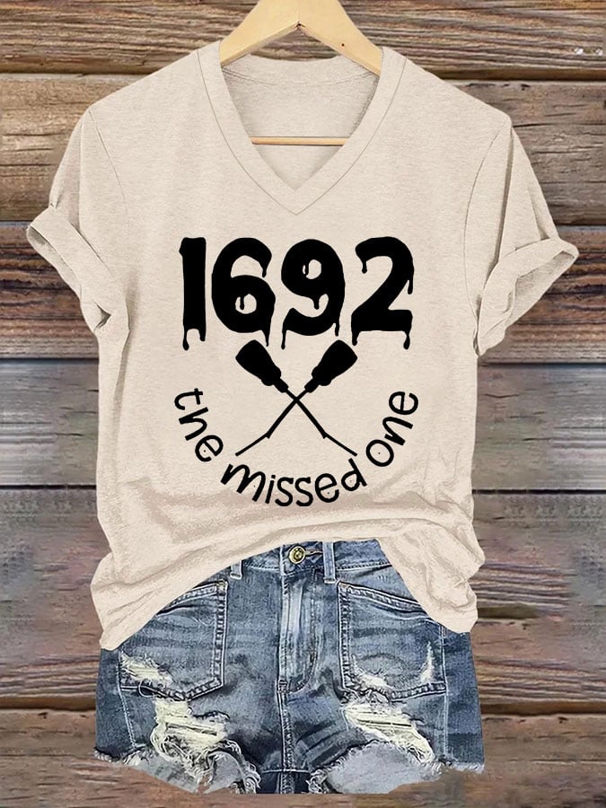 Women 1692 They Missed One Halloween Print T-shirt