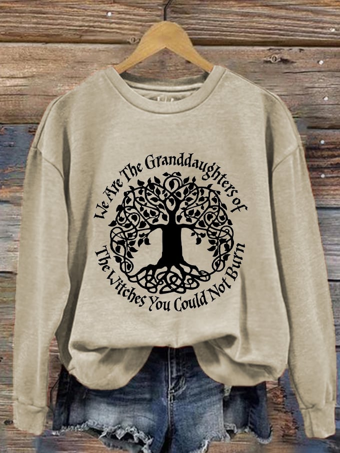 Women's Halloween We Are The Granddaughters of Witches You Could Not Burn Tree Print Sweatshirt