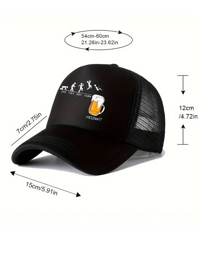 Unisex Oktoberfest Beer Print Printed Baseball Trucker Hat