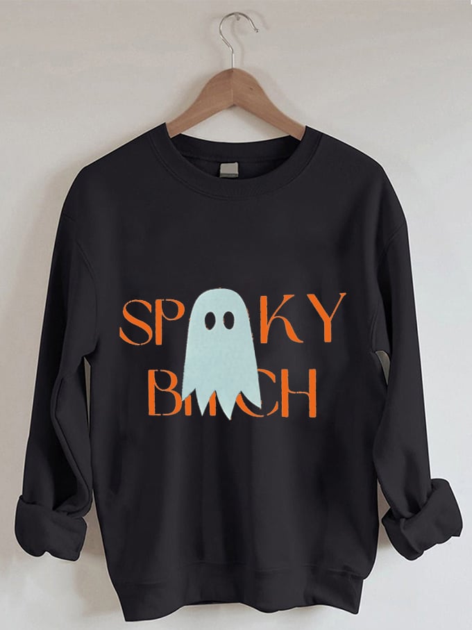 Women's Halloween Spooky B*tch Printed Sweatshirt