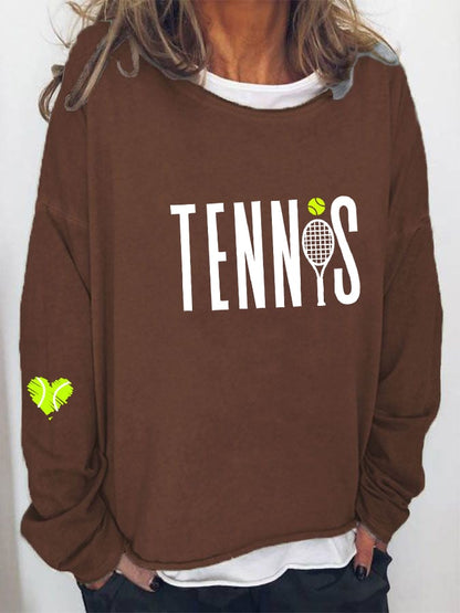 Women's Tennis Printed Casual Sweatshirt