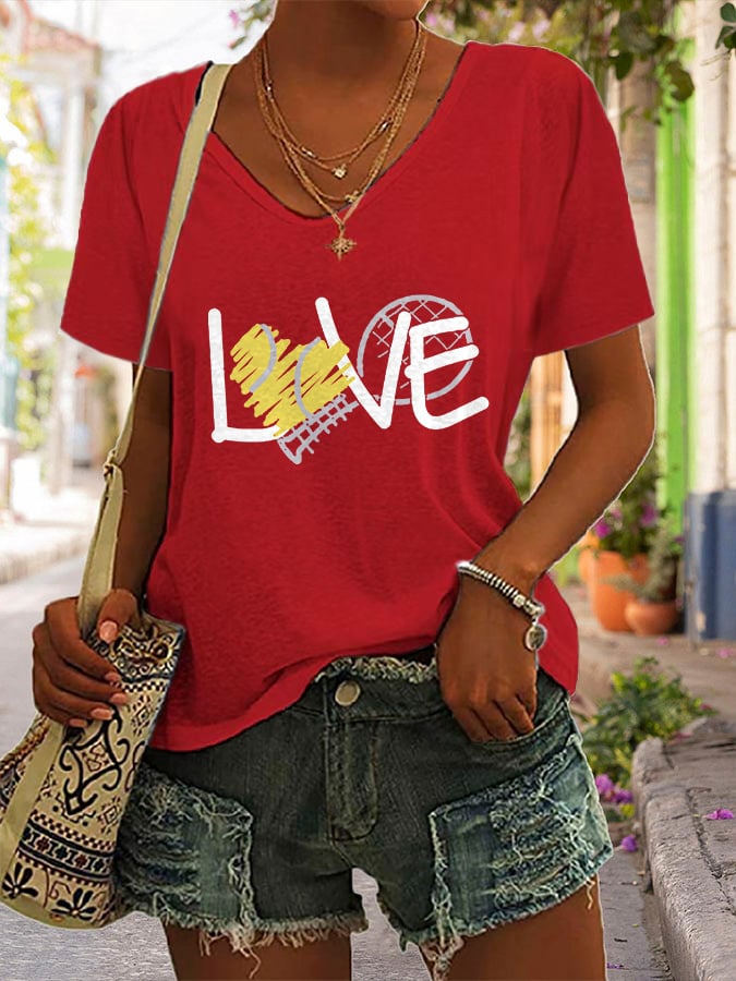 Women's TENNIS Love  Printed Casual T-shirt