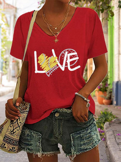 Women's TENNIS Love  Printed Casual T-shirt