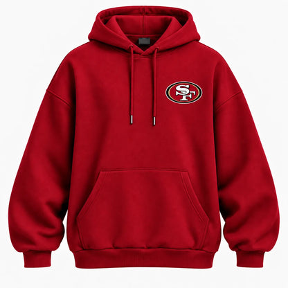 SAN FRANCISCO 49ERS AIRY CLOUD FEEL OVERSIZED BACK GRAPHIC HOODIE