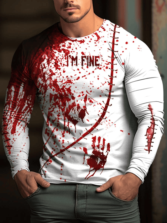 Halloween Men's Printed Long Sleeve T-Shirt