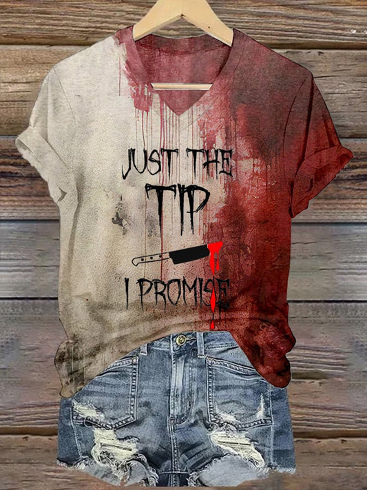 Women's Bloody Halloween Print Casual T-Shirt