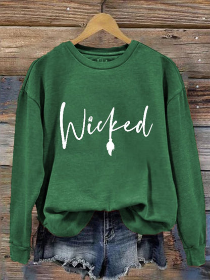 Women's Halloween Witch Wicked Printed Sweatshirt