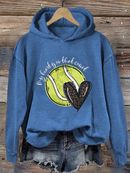 Women's Love Tennis Casual Hoodie