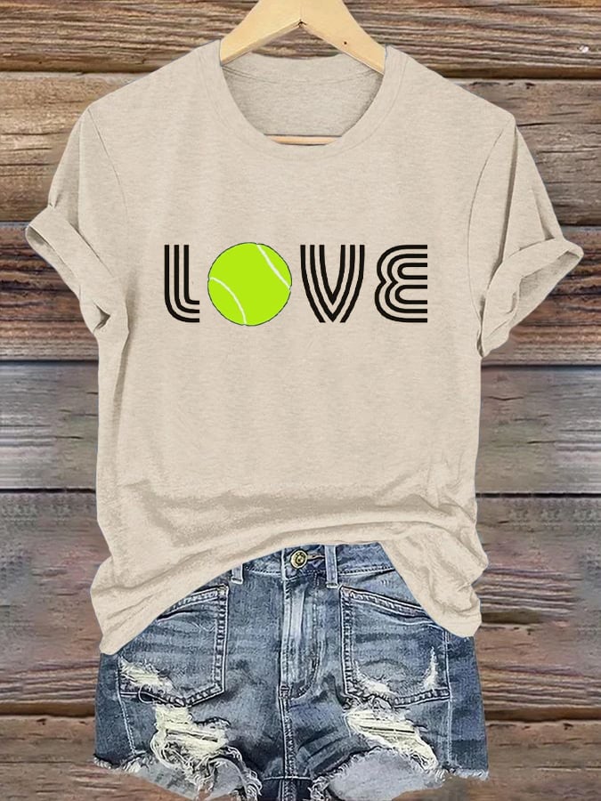 Women's Tennis Print Casual T-Shirt