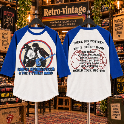 Bruce Springsteen & The E Street Band 1980–81 World Tour Vintage Raglan Tee