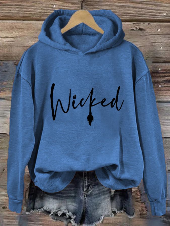 Women's Halloween Witch Wicked Printing Casual Hoodie