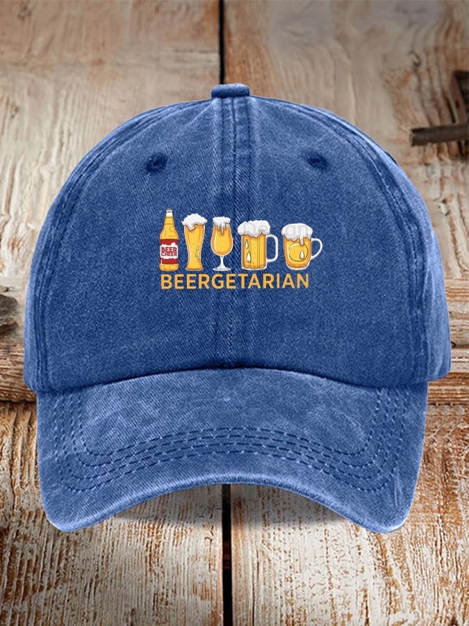Unisex Oktoberfest Beer Print Printed Washed Distressed Hat