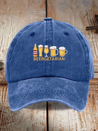 Unisex Oktoberfest Beer Print Printed Washed Distressed Hat