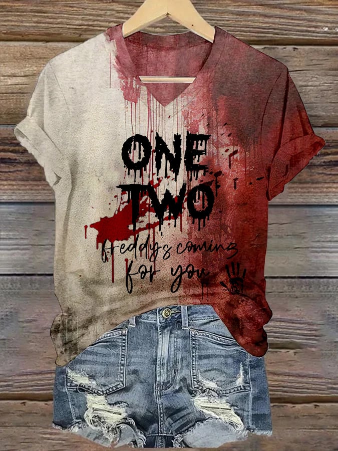 Women's One Two Freddy's Coming For You Print T-shirt