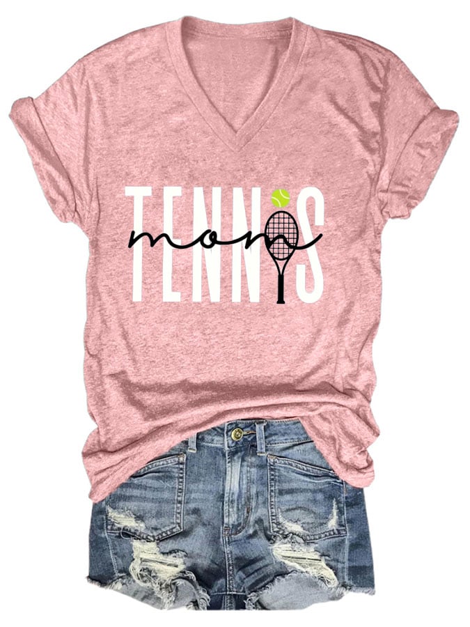 Women's Tennis Mom Print T-Shirt