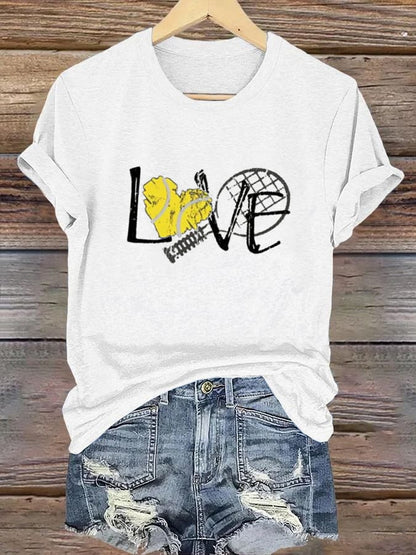 Women's Tennis Print Casual T-Shirt