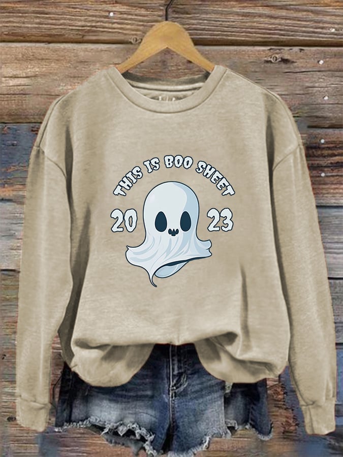 Women's "This is boo sheet 2023" printed casual sweatshirt