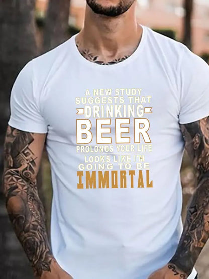 Men's Oktoberfest Beer Printed 100% Cotton Short Sleeve T-Shirt